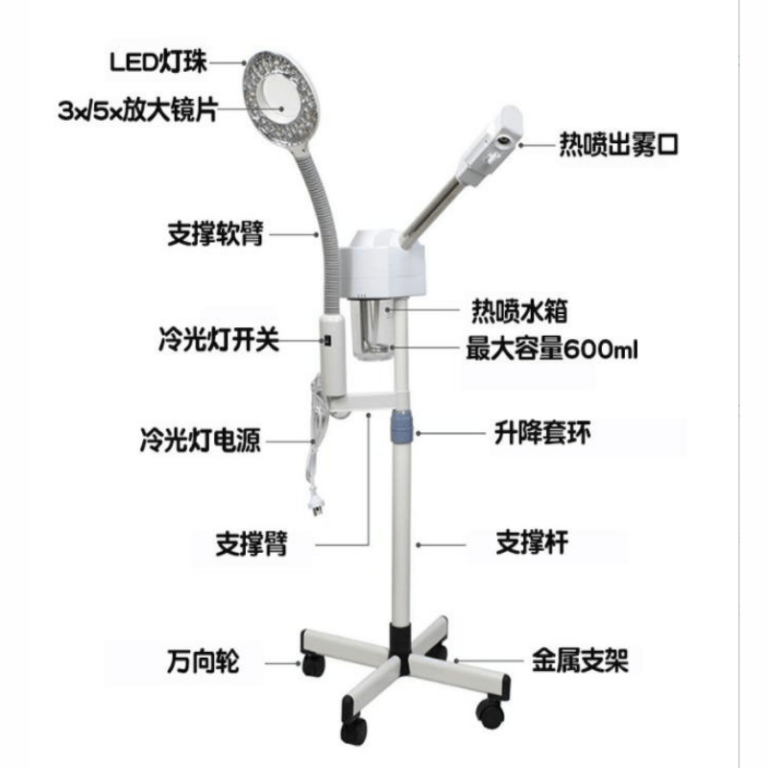 2 in 1 hot spray lamp; LED magnifying glass