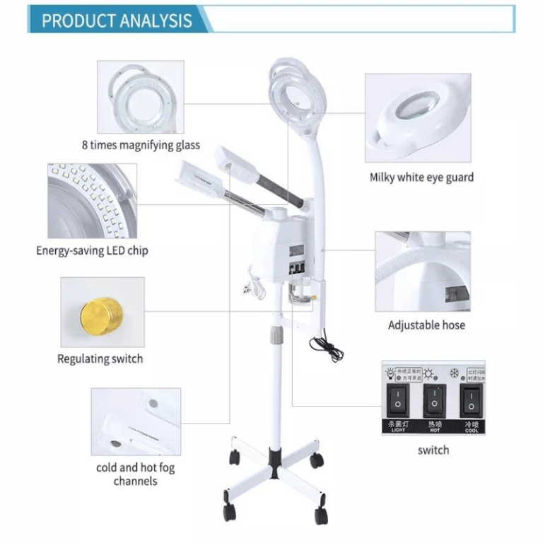 3 in 1 double tube cold and hot spray & LED magnifying glass Accessories