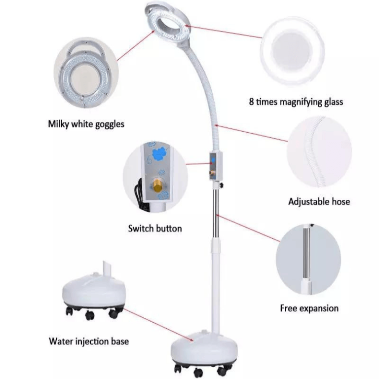 Telescopic led-c magnifying glass + caster (water seat) (dimming)